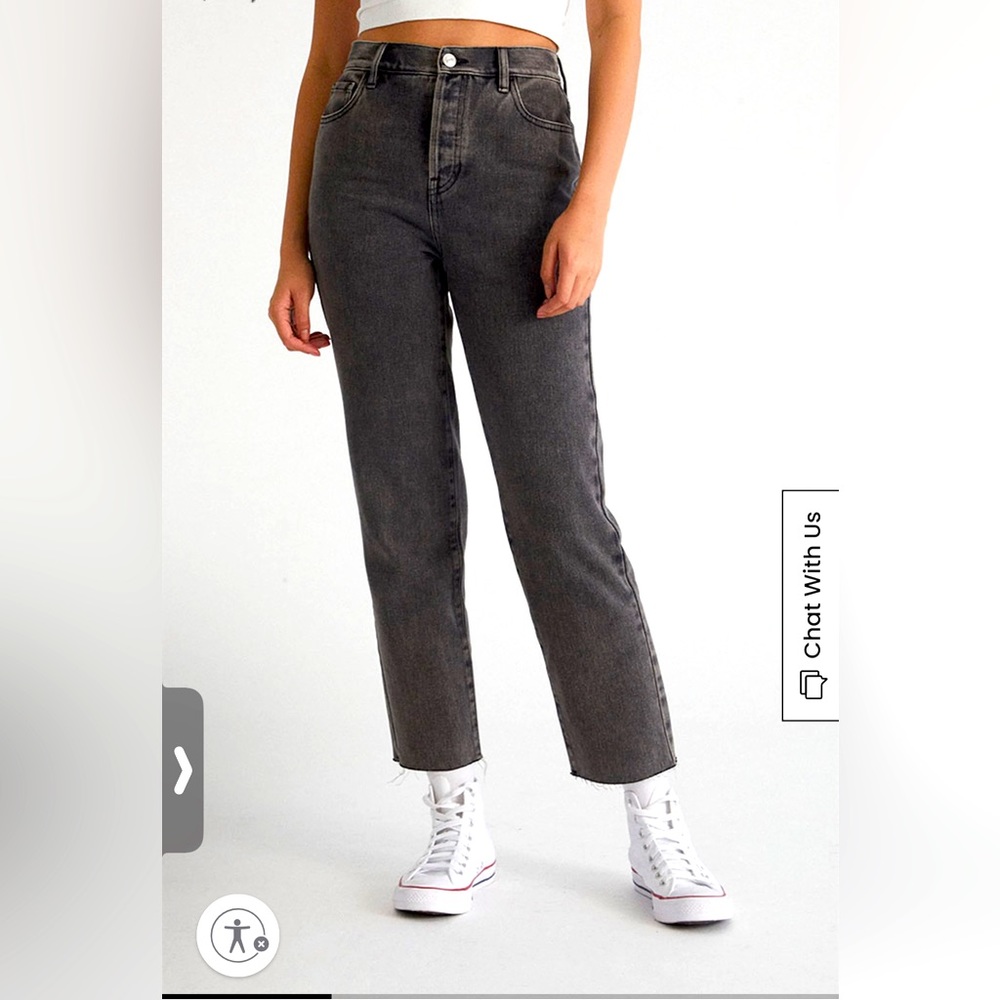 PACSUN Black High Waisted Straight Leg Jeans